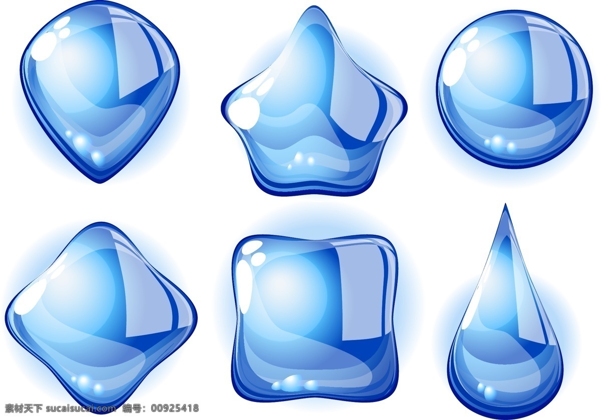 水晶 水滴 创意 方形 形状 圆形 矢量图 花纹花边