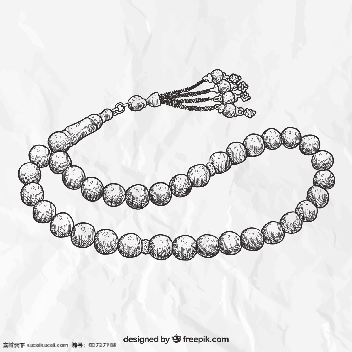 手绘项链 一方面 手绘 制图 珍珠 项链 宝石 粗略的绘制 白色