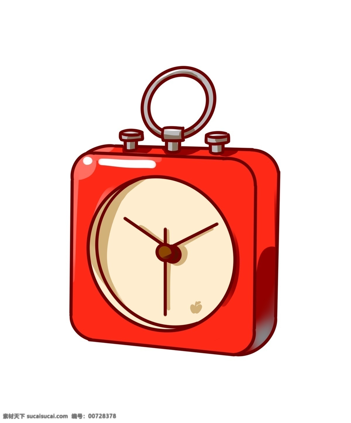 红色 闹钟 手绘 插画 手绘闹钟 卡通闹钟 闹钟装饰 闹钟插画 红色的闹钟 漂亮的闹钟 黑色的表针