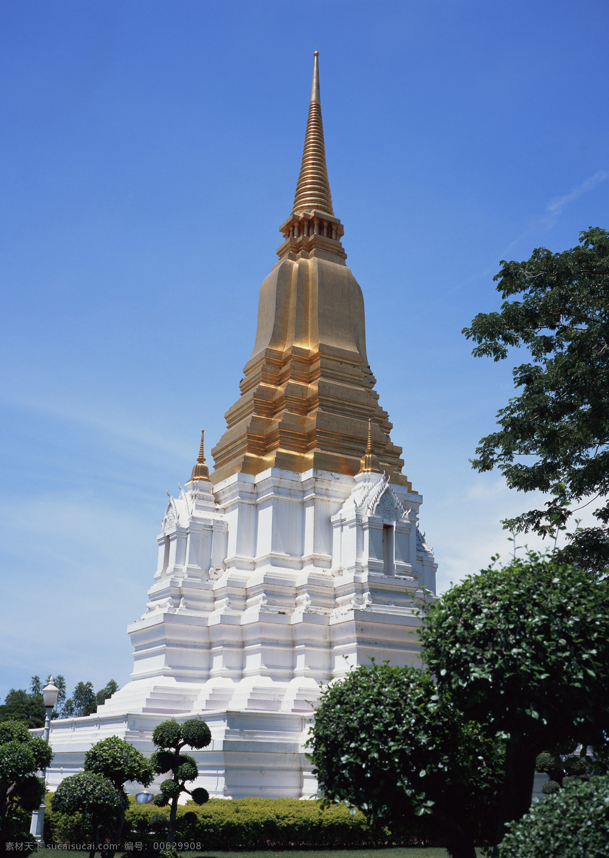 老挝27 老挝 城堡 塔形建筑 蓝天 树 旅游 风景 国内旅游 旅游摄影