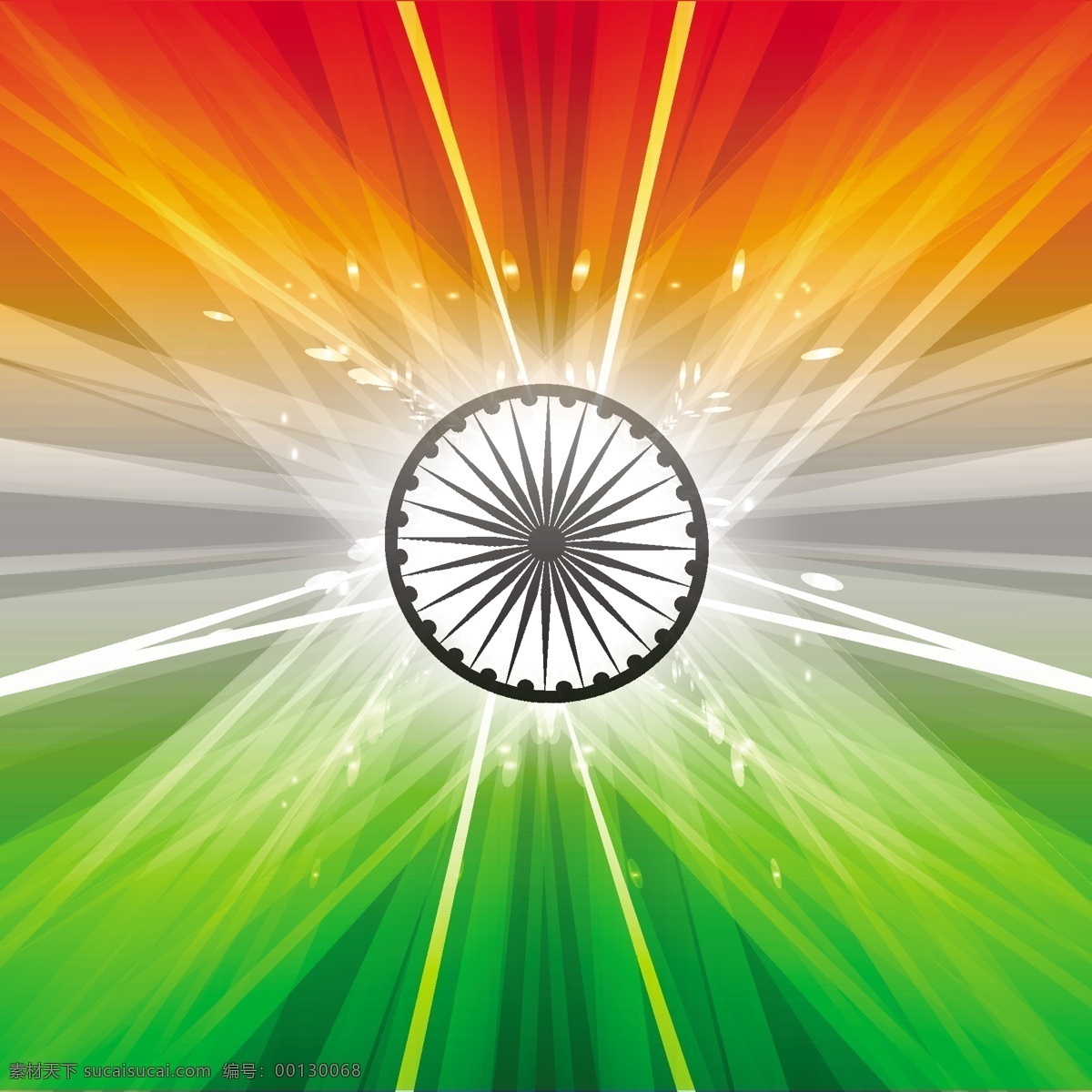 美丽 印度 国旗 背景 抽象 节日 车轮 和平 印度国旗 独立日 国家 自由 一天 政府 波浪 爱国 一月 独立 绿色