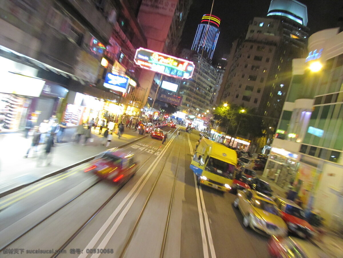 香港街道夜景 夜景 香港 街道 交通 马路 建筑 国外旅游 旅游摄影