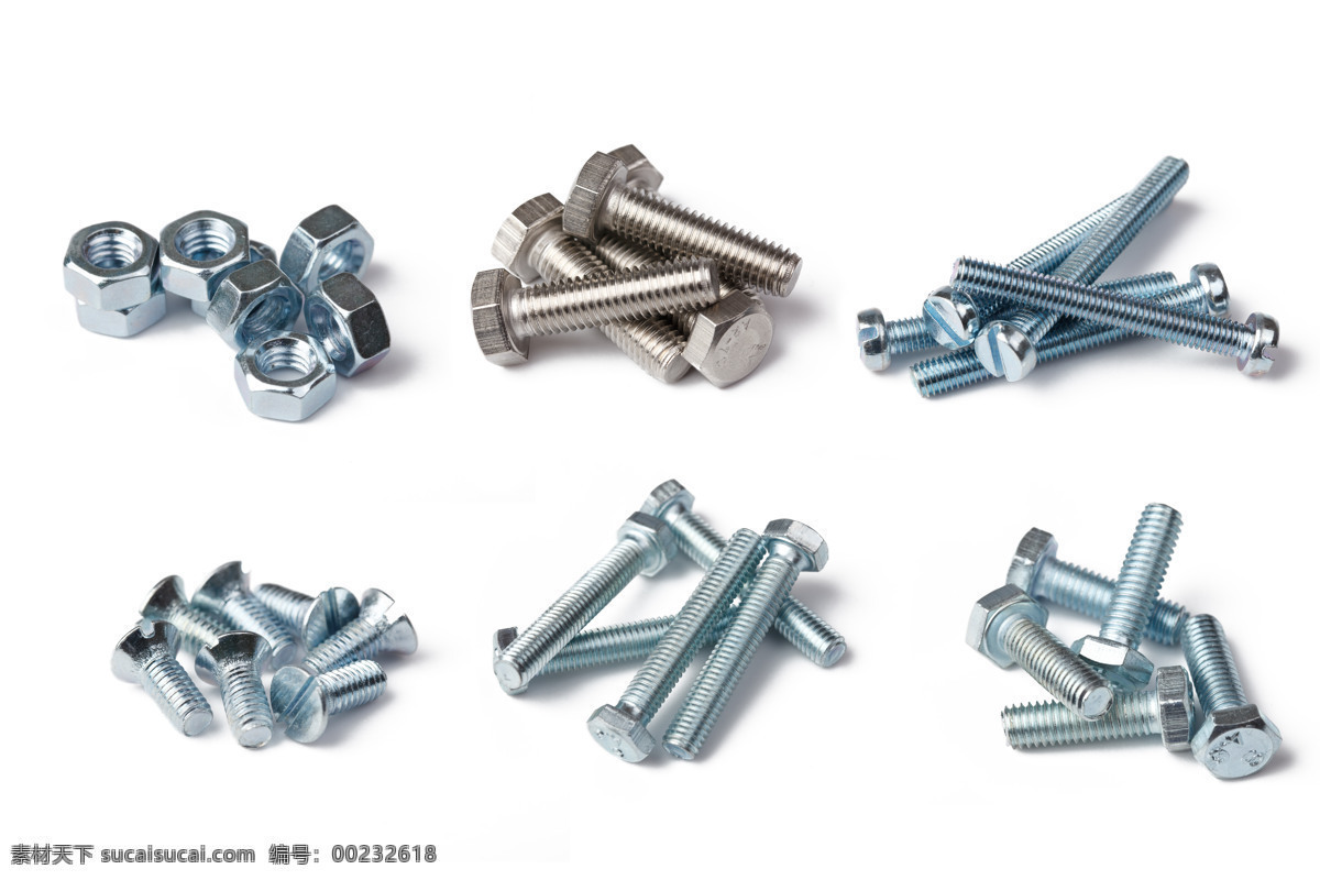 螺栓螺母螺钉 螺栓 螺钉 螺母 金属 质感 工业生产 现代科技