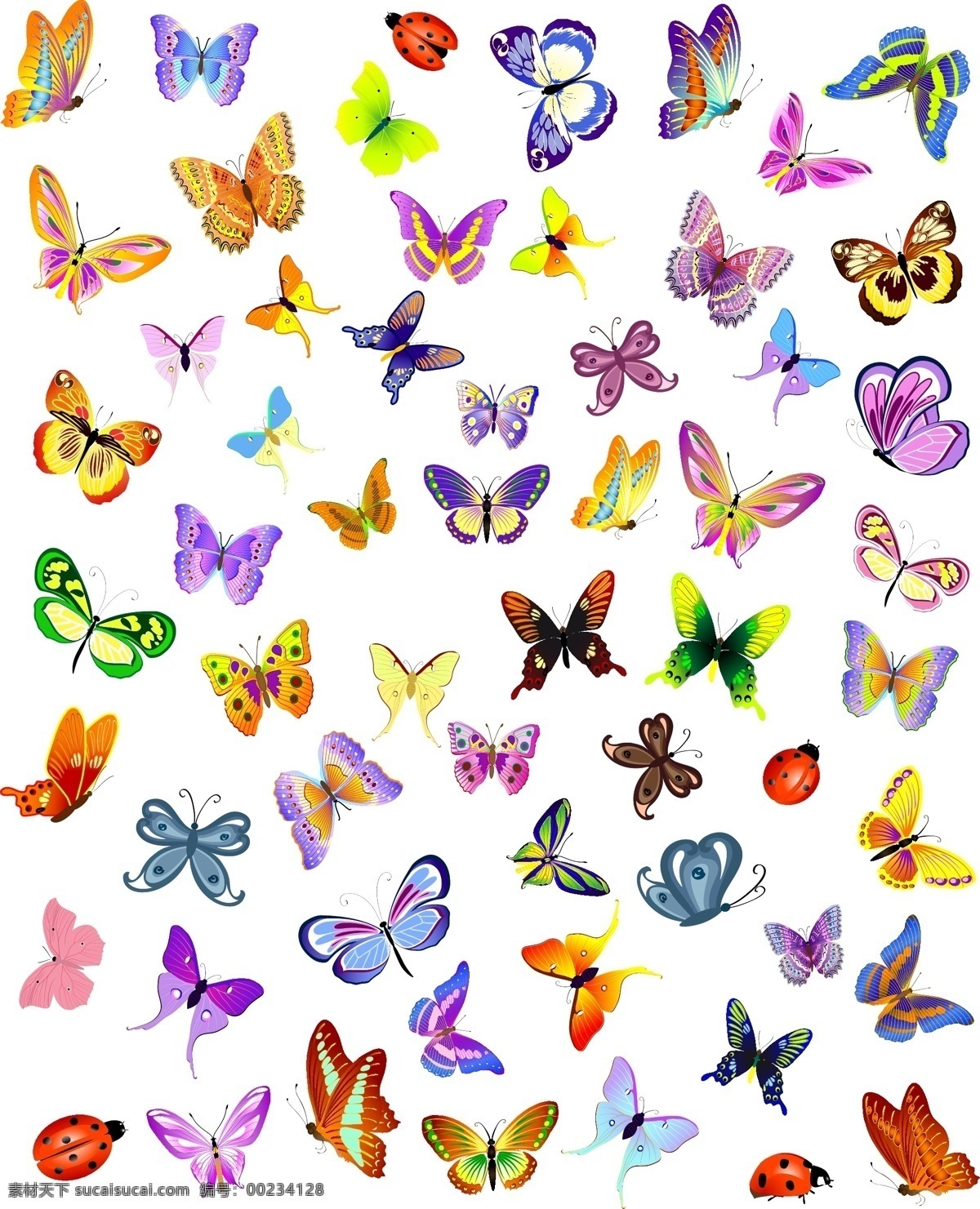 矢量彩色蝴蝶背景素材图片下载-素材编号00234128-素材天下图库