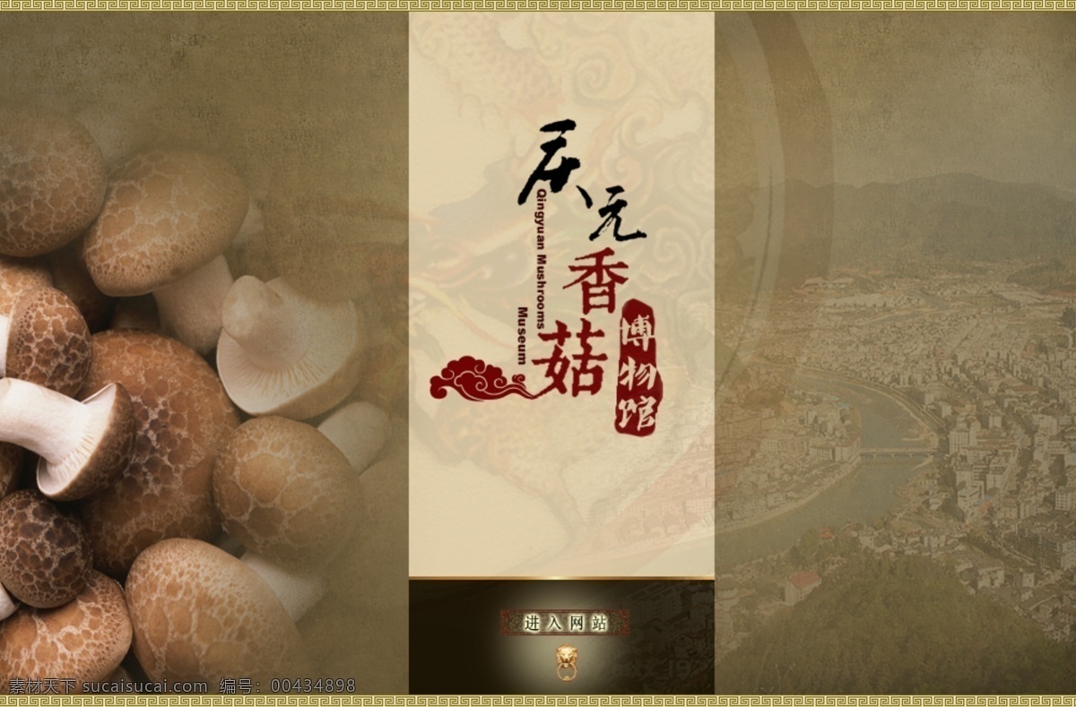 博物馆 引导 页 古典 文化 香菇 引导页 中国风 网页素材 网页模板