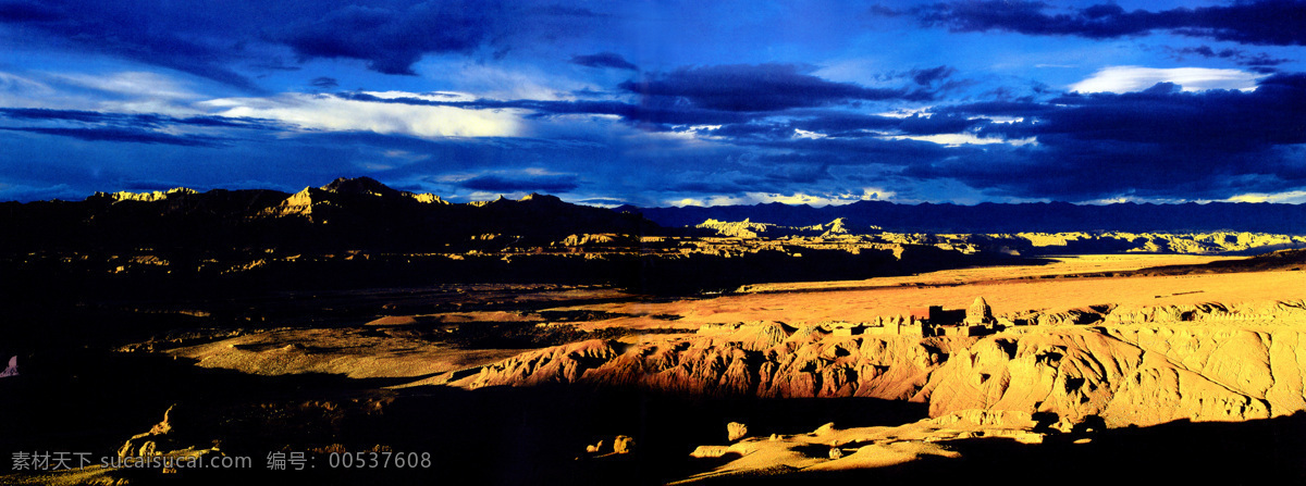 扎达土林 喜马拉雅 西藏 阿里 荒漠 高原 远山 蓝天 白云 古格遗址 旅游摄影 自然风景 摄影图库