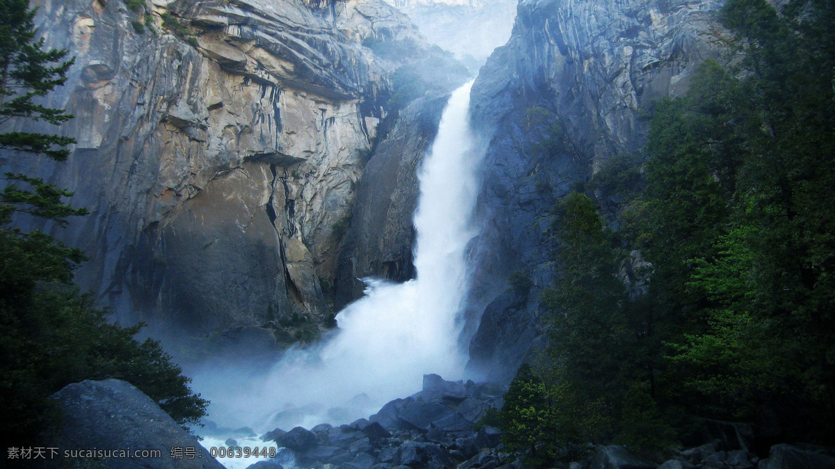瀑布 水 山 岩石 水汽 白色 激流 烟 自然风光 自然景观 自然风景