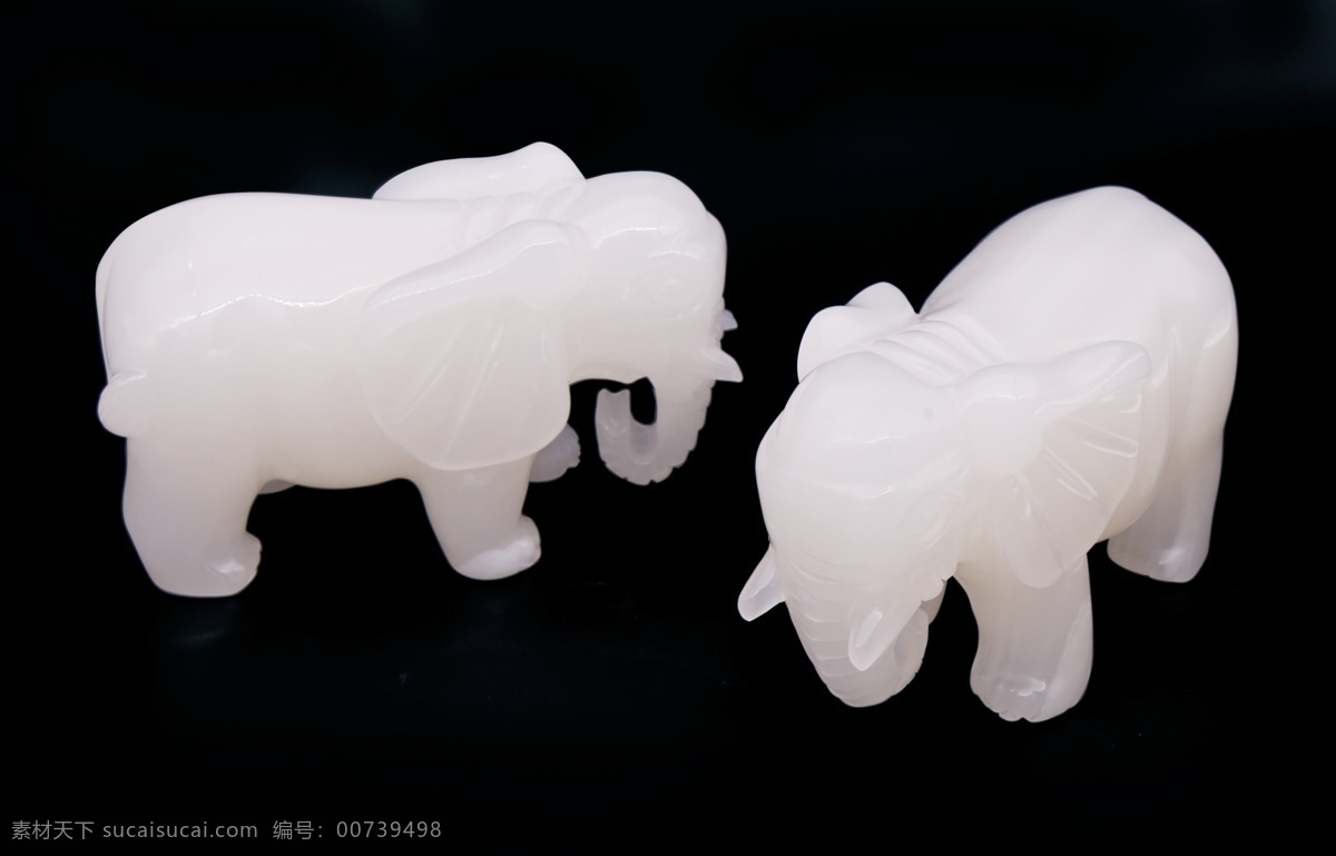 吉祥 吉象 大象 玉石 玉器 石头 白玉 摆件