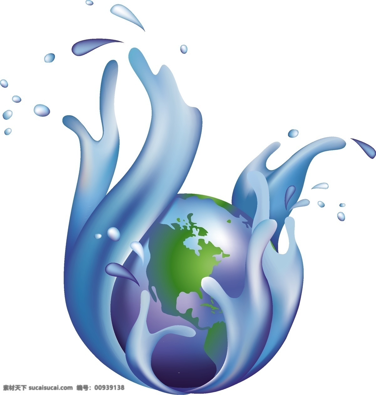 矢量 动感 水珠 地球 矢量地球 矢量素材 水 矢量图