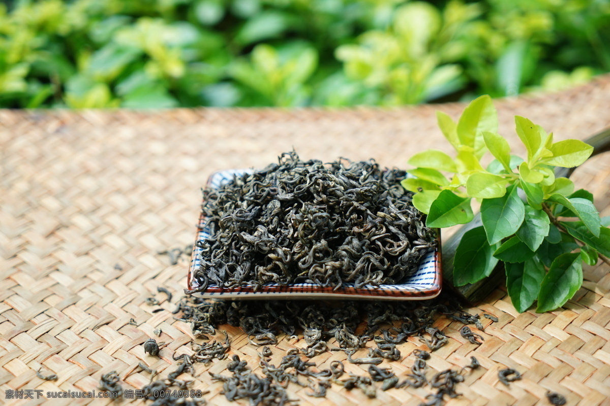 回龙绿茶 茶叶 特写 回龙茶 绿茶 干茶 餐饮美食 食物原料