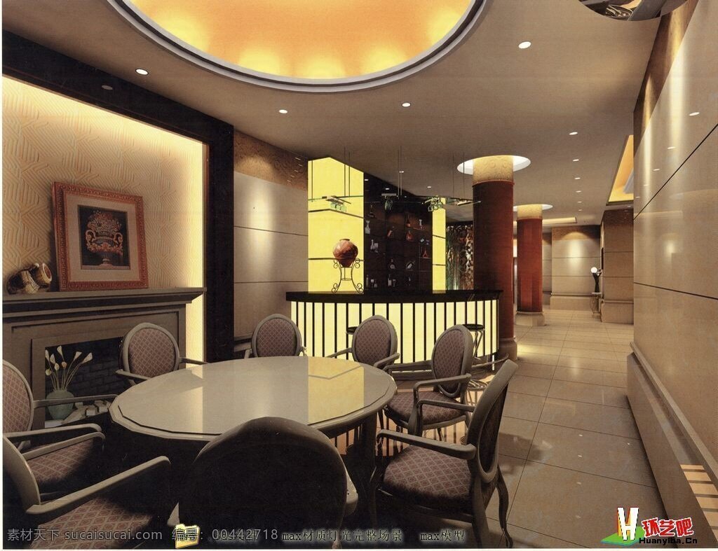 创意 别墅 餐厅 3d模型 灯具模型 时尚家居 餐厅模型 桌椅组合 3d模型素材 室内装饰模型