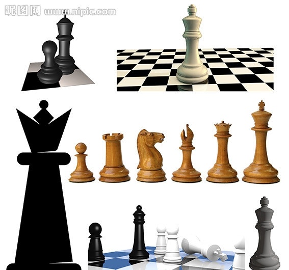 国际象棋 白色棋子 黑色棋子 木棋子 象棋素材 分层 源文件