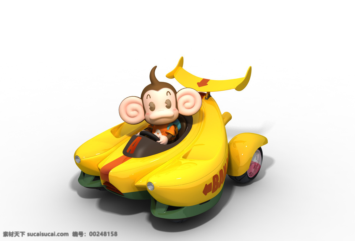 超级猴子球 游戏角色 游戏主角 猴子 3d 可爱卡通角色 卡通猴子 艾艾猴子 香蕉车 动漫卡通可爱 动漫动画 动漫人物