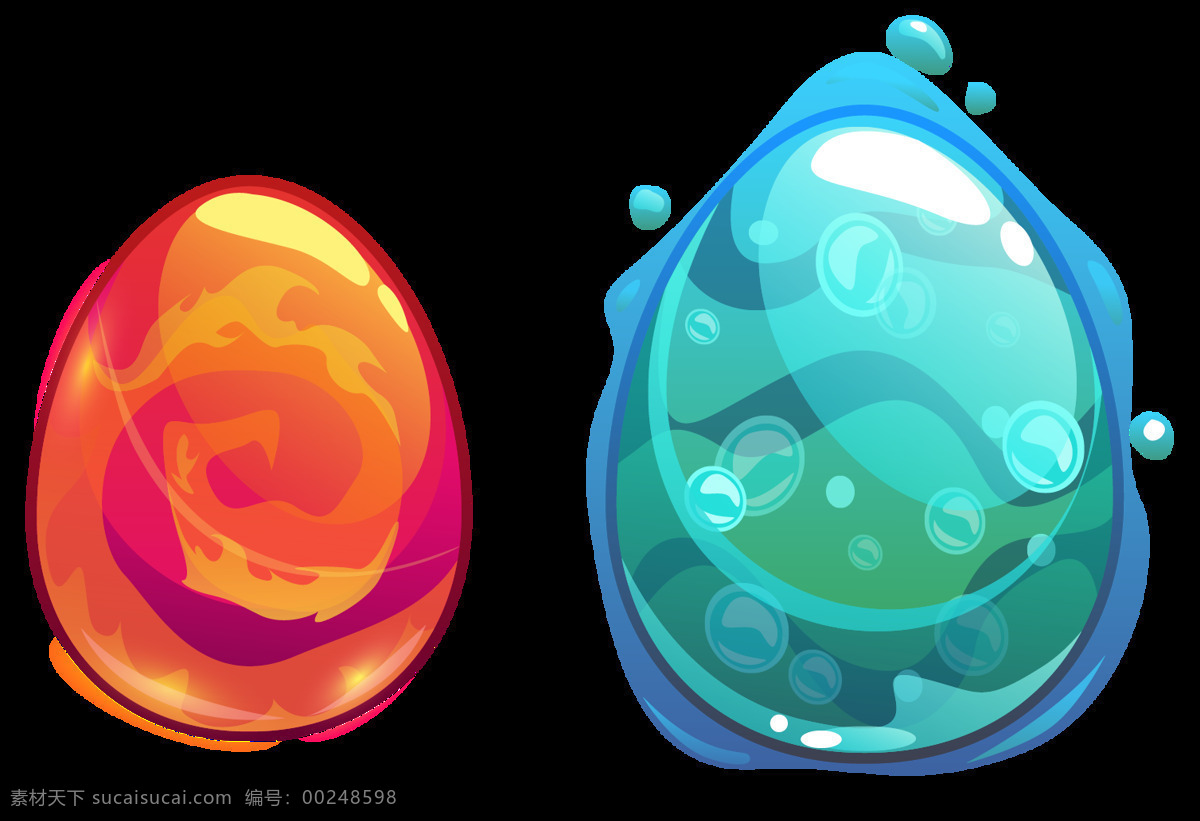 冰 火 渐变 鸡蛋 元素 透明 水珠 火焰 纹理 免抠 效果素材