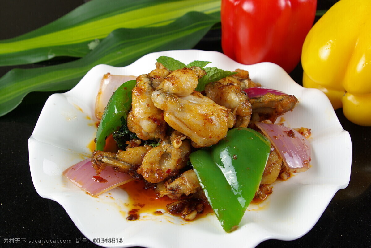 泰式 香草 焗 田鸡 传统美食 餐饮美食