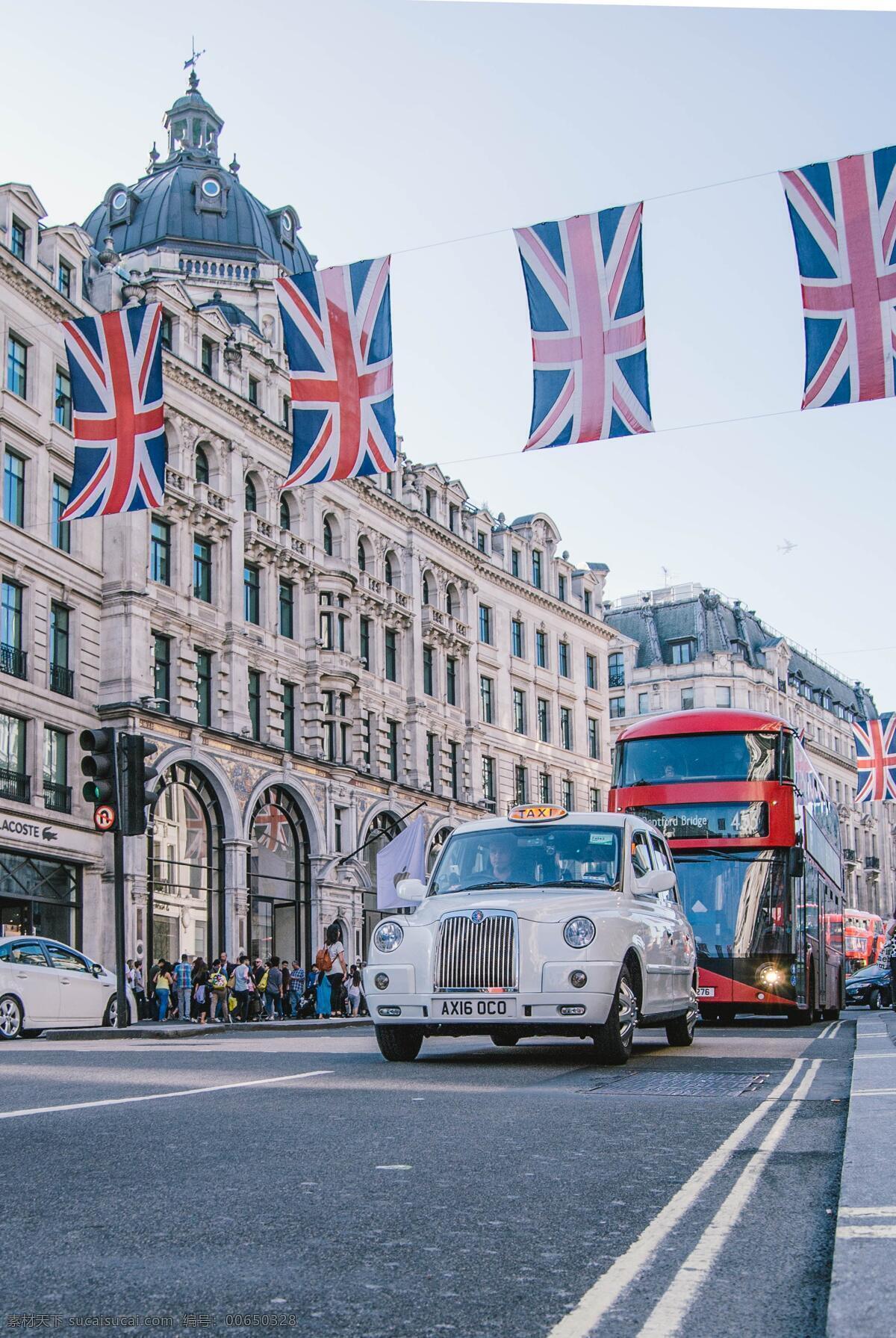 英国 米字旗 街道 巴士 国旗 旅游 高清 建筑 英伦风 旅游摄影 国外旅游