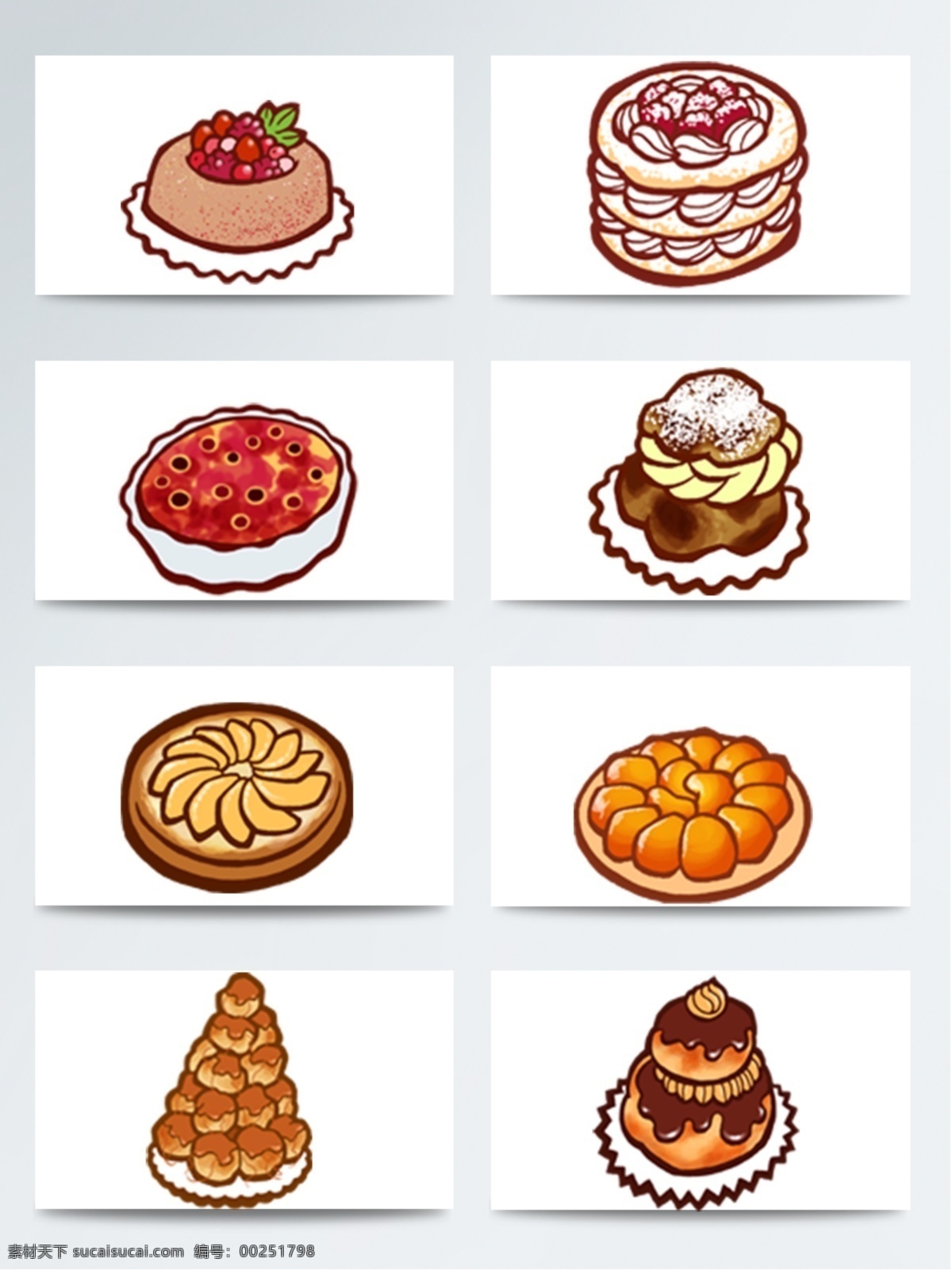 不同 种类 蛋糕 甜点 图标素材 蛋糕甜点 蛋糕甜点美食 美食图标 美味甜点 甜点素材