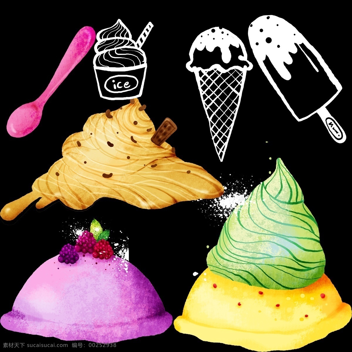 卡通 冰淇淋 草莓冰淇淋 樱桃冰淇淋 巧克力冰淇淋 哈密瓜冰淇淋 香橙冰淇淋 脆皮雪糕 冰棍 牛奶雪糕 冰淇淋素材 奶油 水果 夏日美食 夏季 冰淇淋球 夏季冷饮 冷饮 甜点 彩色冰淇淋 冰淇淋杯 水果冰淇淋 雪糕 水果雪糕 脆皮冰淇淋 牛奶冰淇淋 巧克力 卡通冰淇淋 卡通绵绵冰 卡通雪糕 卡通素材 勺子 卡通设计 黑色