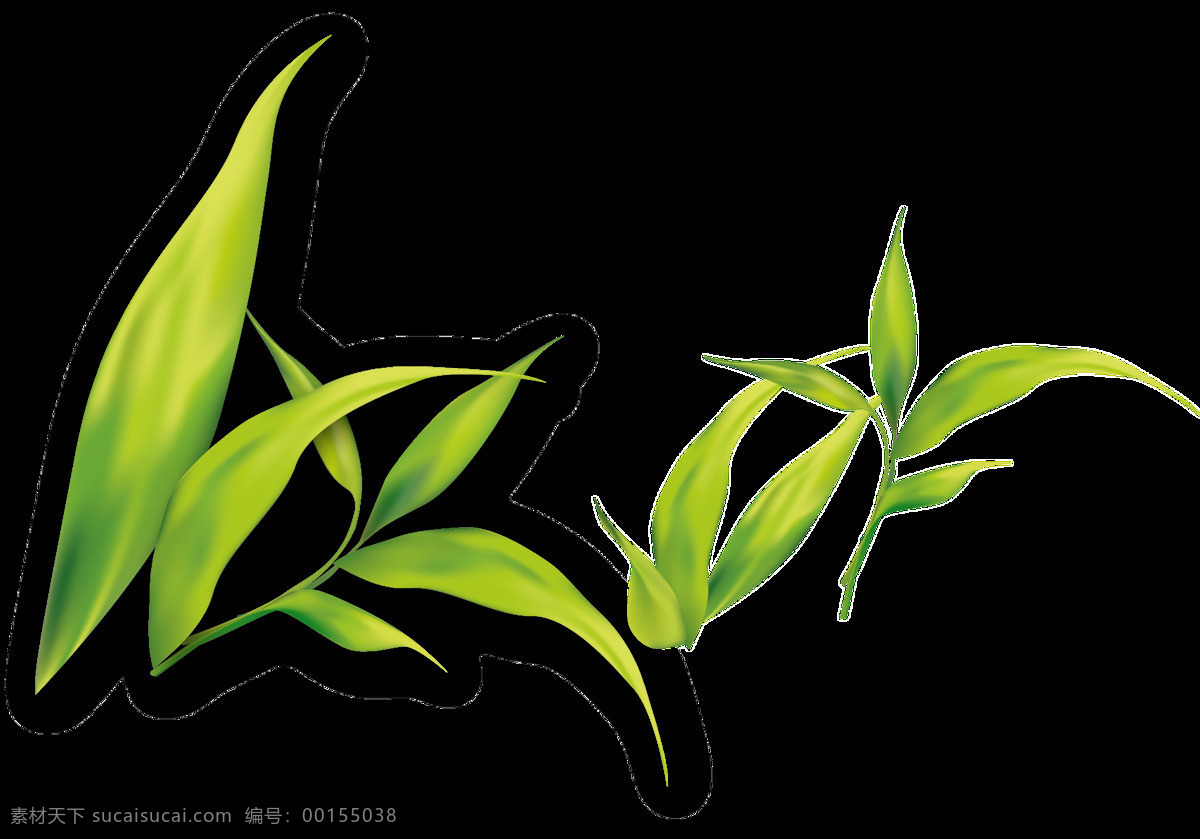 绿色 渐变 树叶 卡通 透明 海报设计装饰 抠图专用 设计素材 淘宝素材 透明素材 颜色 装饰 装饰图案