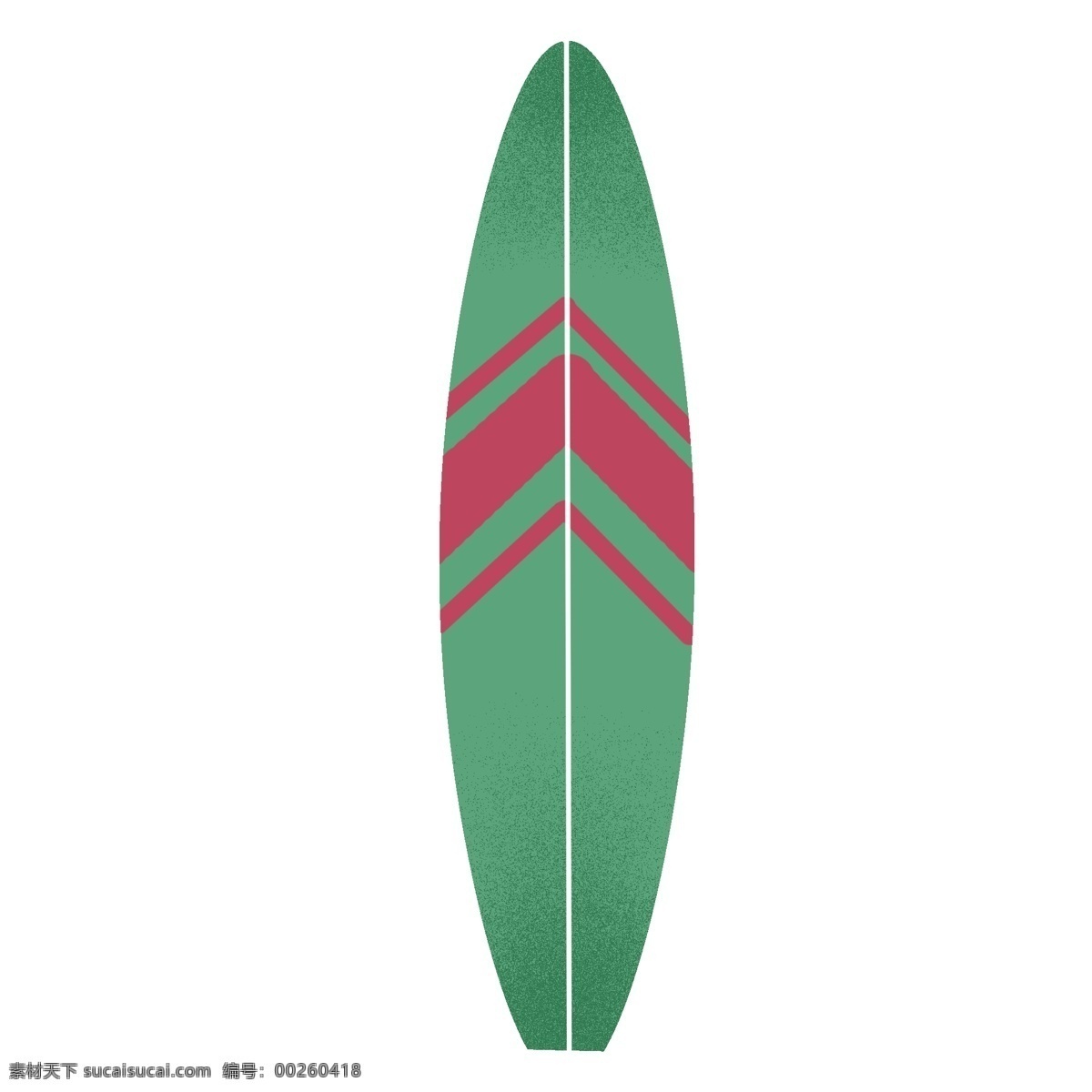 夏日冲浪板 绿色 免抠图 手绘