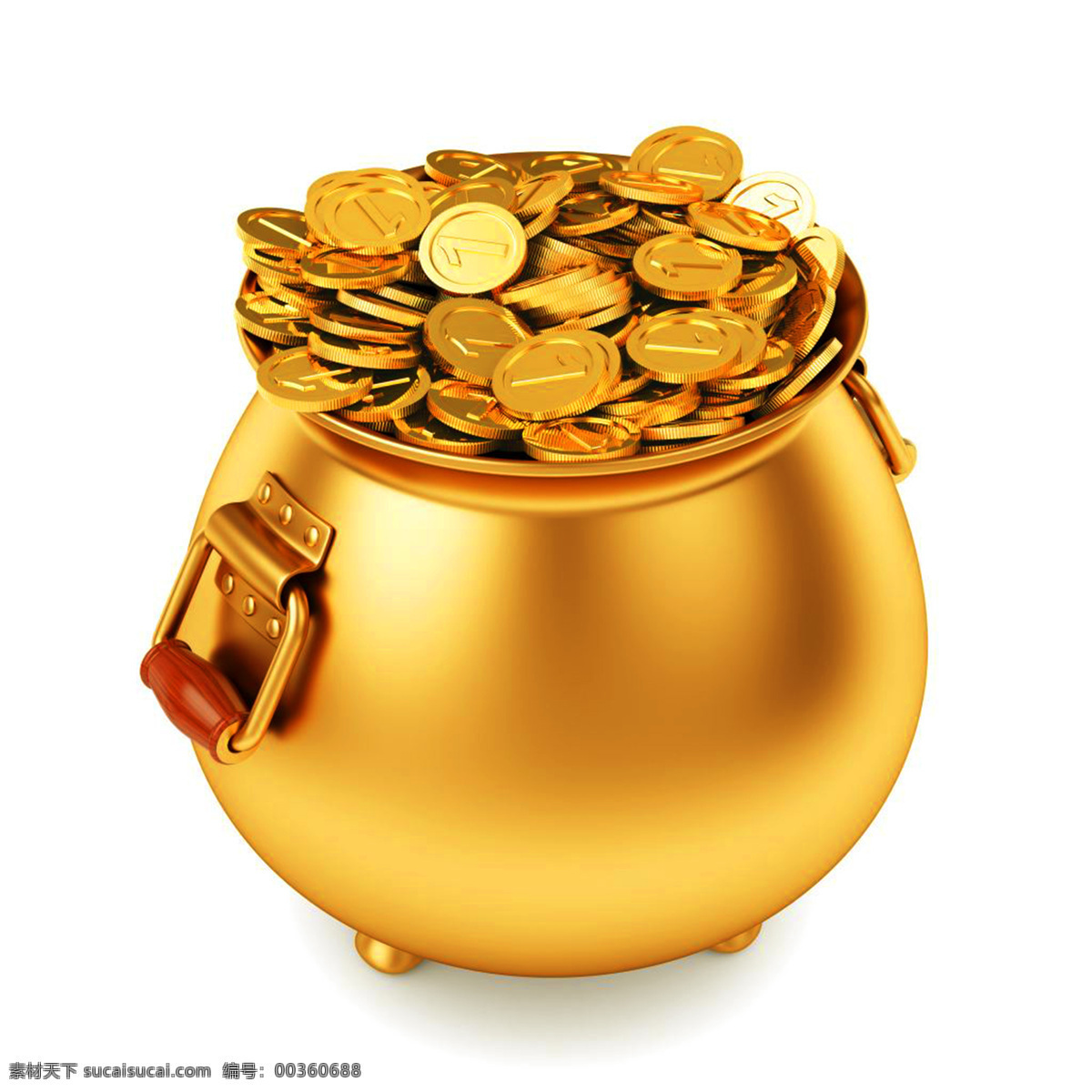 金色 金子 金罐 钱币 金币 聚宝盆