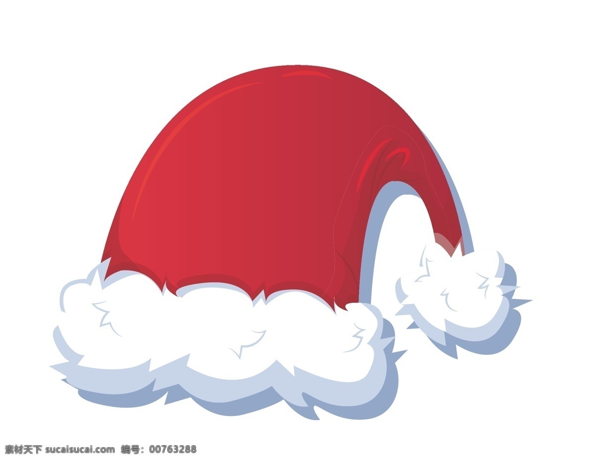 卡通 圣诞节 帽子 元素 欢庆 节日 矢量元素 手绘 红色帽子 白色毛边 ai元素