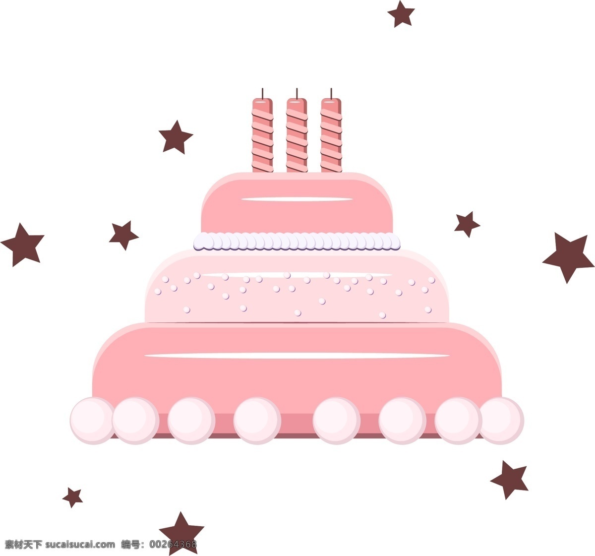 生日 礼物 生日蛋糕 装饰元素 粉色 公主风 可爱卡通