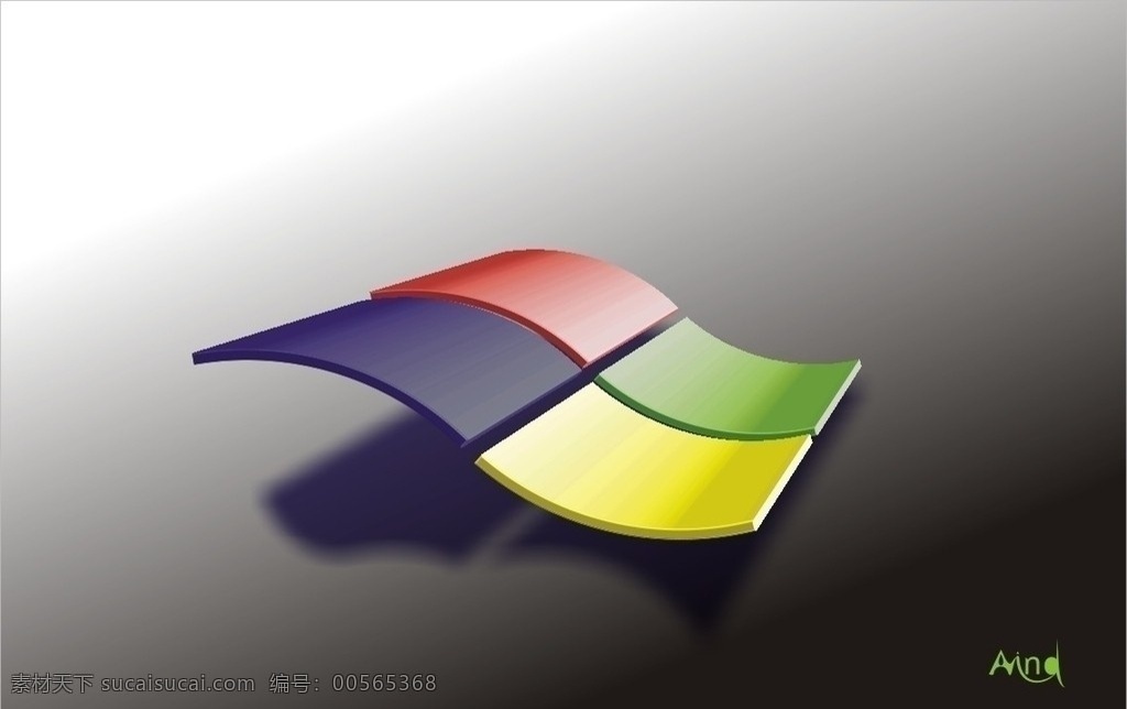 windows 立体 图标 立体图标 aind 企业 logo 标志 标识标志图标 矢量