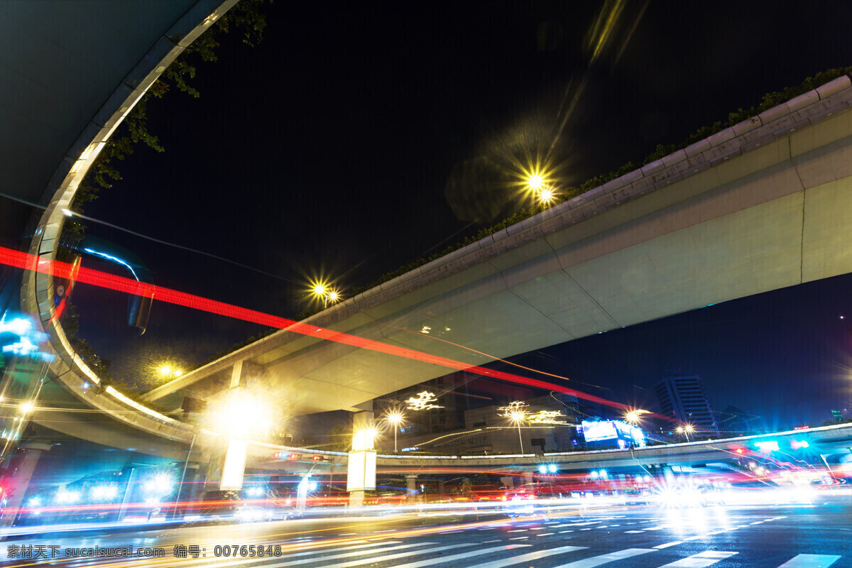 城市 道路 立交桥 夜景 城市的道路 建筑 灯光 城市风光 环境家居 黑色