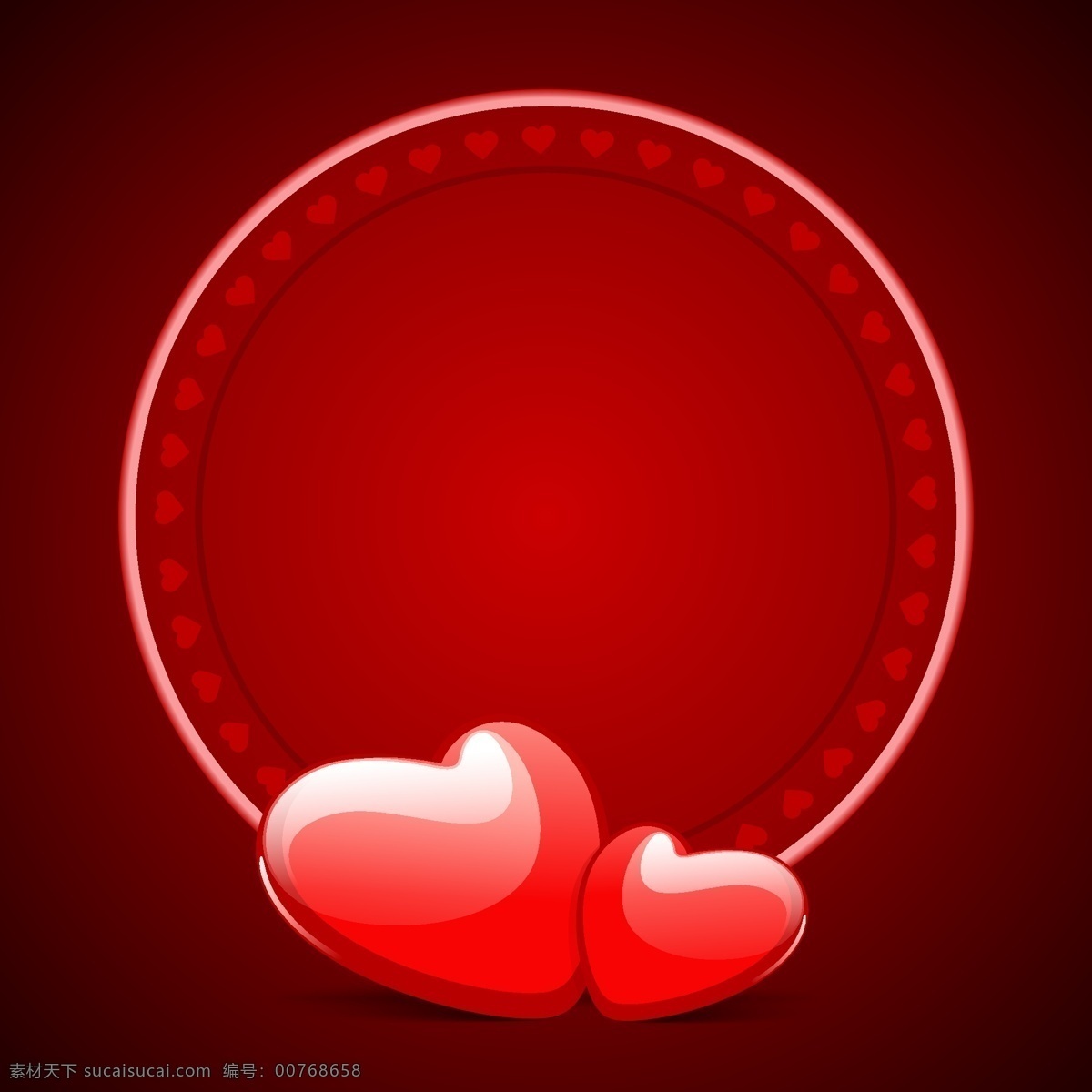 浪漫 红心 圆形 背景 矢量 海报 爱情
