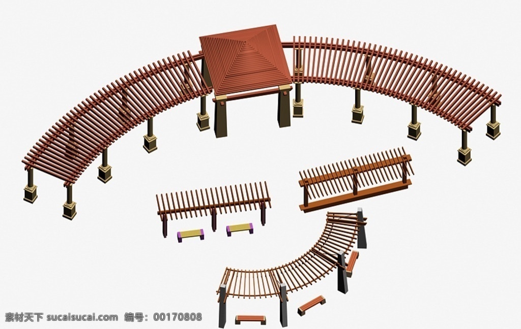 廊架合集 景观 廊架 小品室外 模型 3d廊架 3d设计 室外模型 max