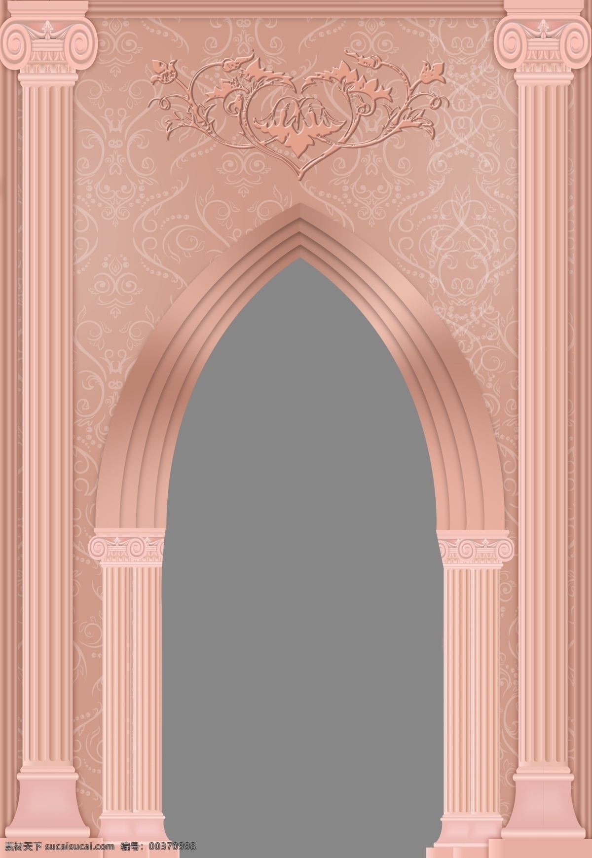 欧式拱门 欧式 拱门 婚礼 咖色 欧式花纹 罗马柱