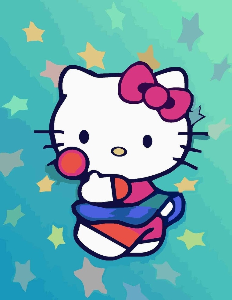 漫画猫 hello kitty 漫画 裁片 卡通 可爱 星星 猫 动漫人物 动漫动画