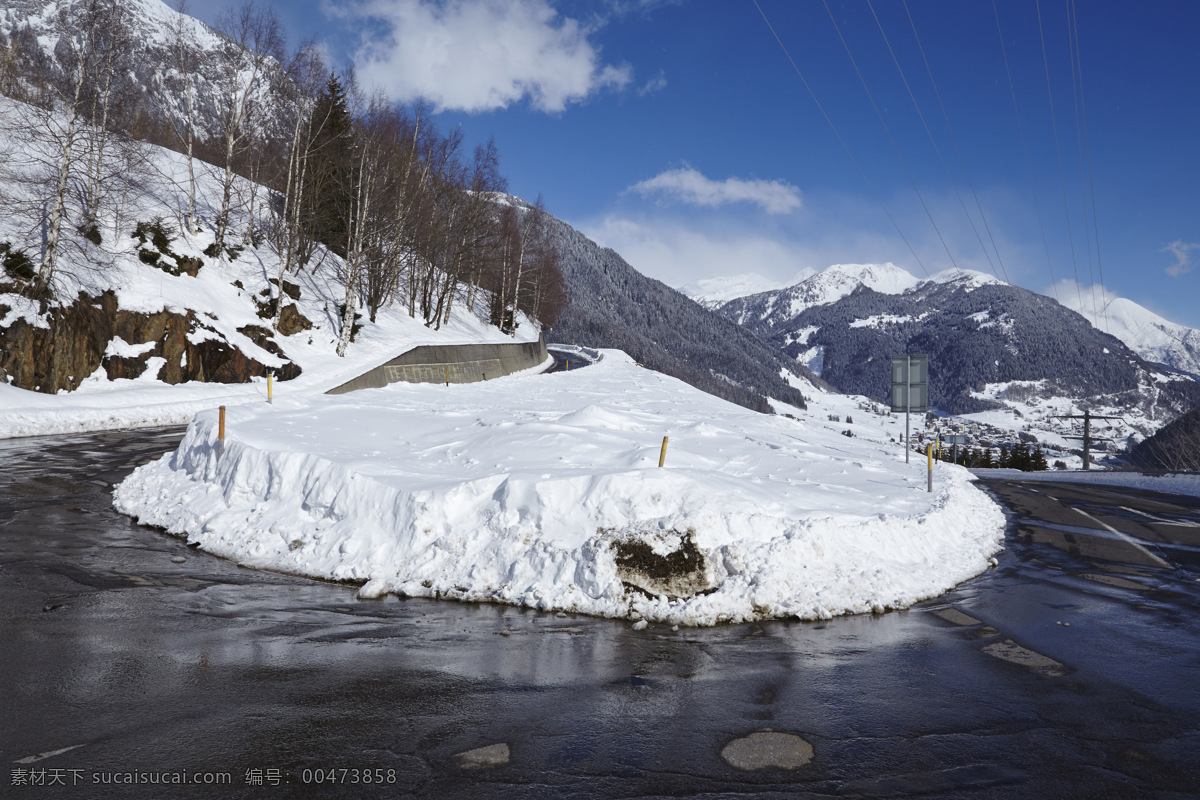 大山 里 道路 大山里的道路 冬季 白雪 美丽风景 自然风光 美丽景色 自然美景 其他风光 风景图片