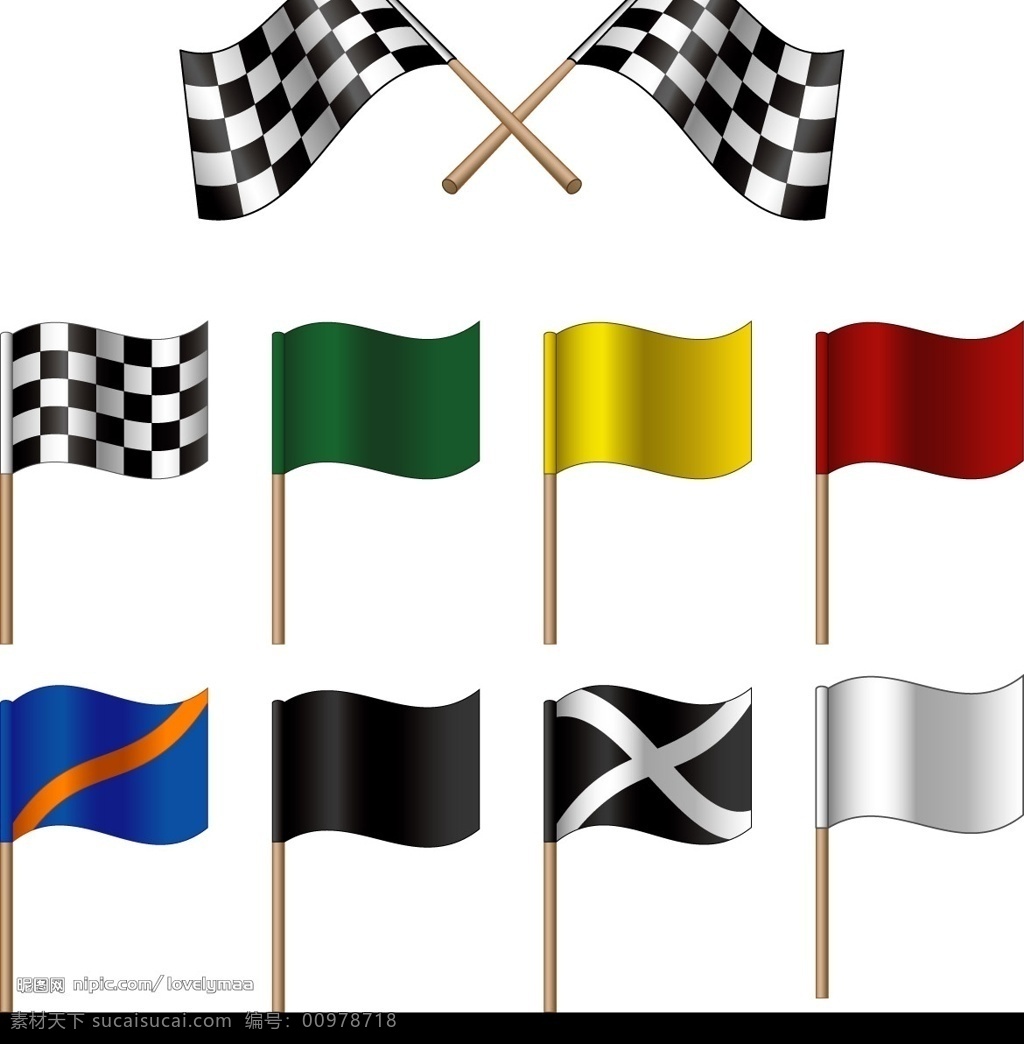 f1赛车旗帜 eps格式 f1 赛车 旗帜 格子 标识标志图标 f1f1 矢量图库