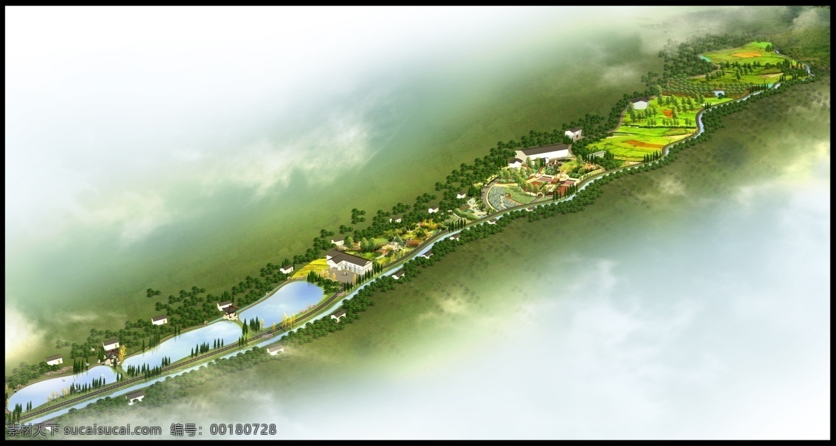 综合体鸟瞰 景观 鸟瞰图 绿化 综合体 田园生活 环境设计 景观设计