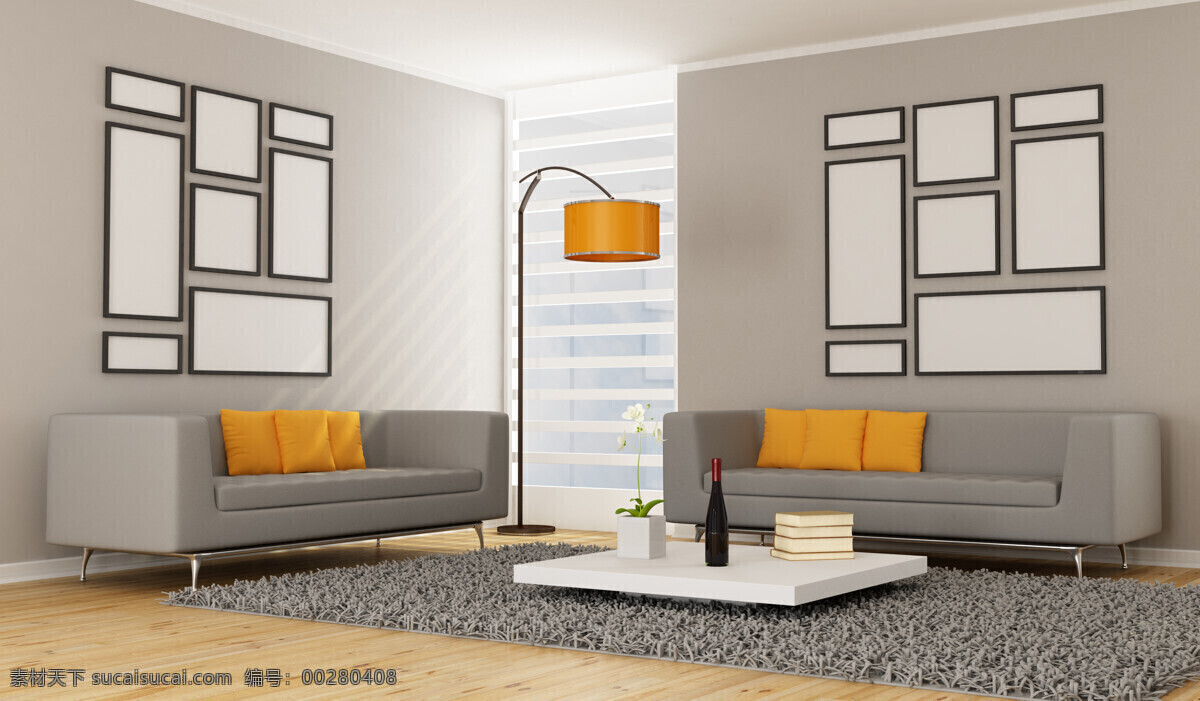 室内 沙发 画框 台灯 装修 装饰 室内装修 室内设计 环境家居
