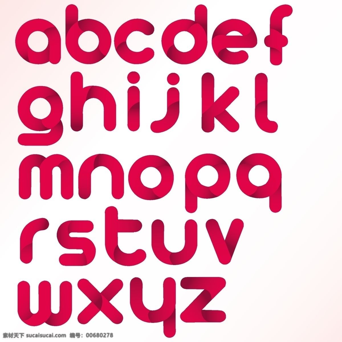 红色英语字母 红色 英语字母 文字 艺术字体 书画文字 文化艺术 矢量素材 白色