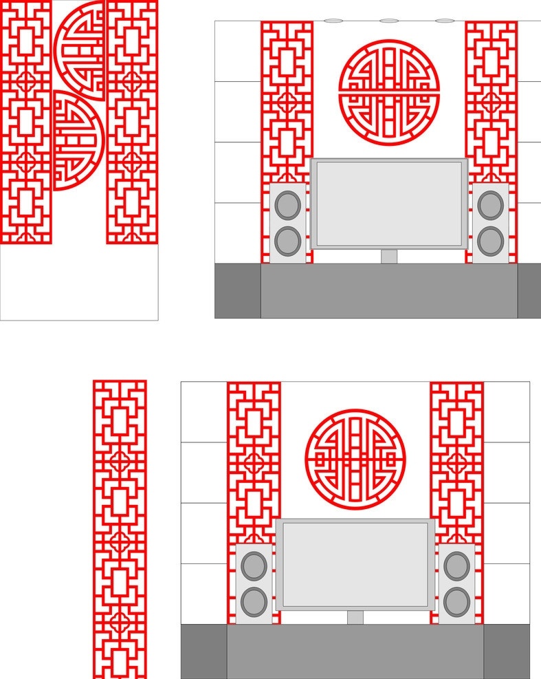 影视墙雕花 影视墙 电视墙 雕花 雕刻 中国风雕刻 中国风 电视墙效果图 效果图 客厅 客厅雕花 传统文化 文化艺术 矢量