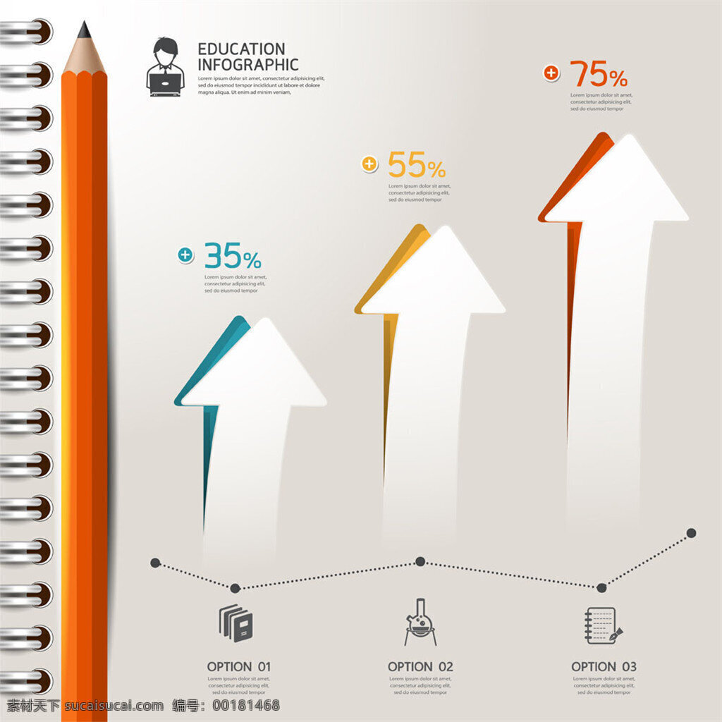铅笔 箭头 图表 生活百科 矢量素材 铅笔箭头图形 素材模板下载 信息图表