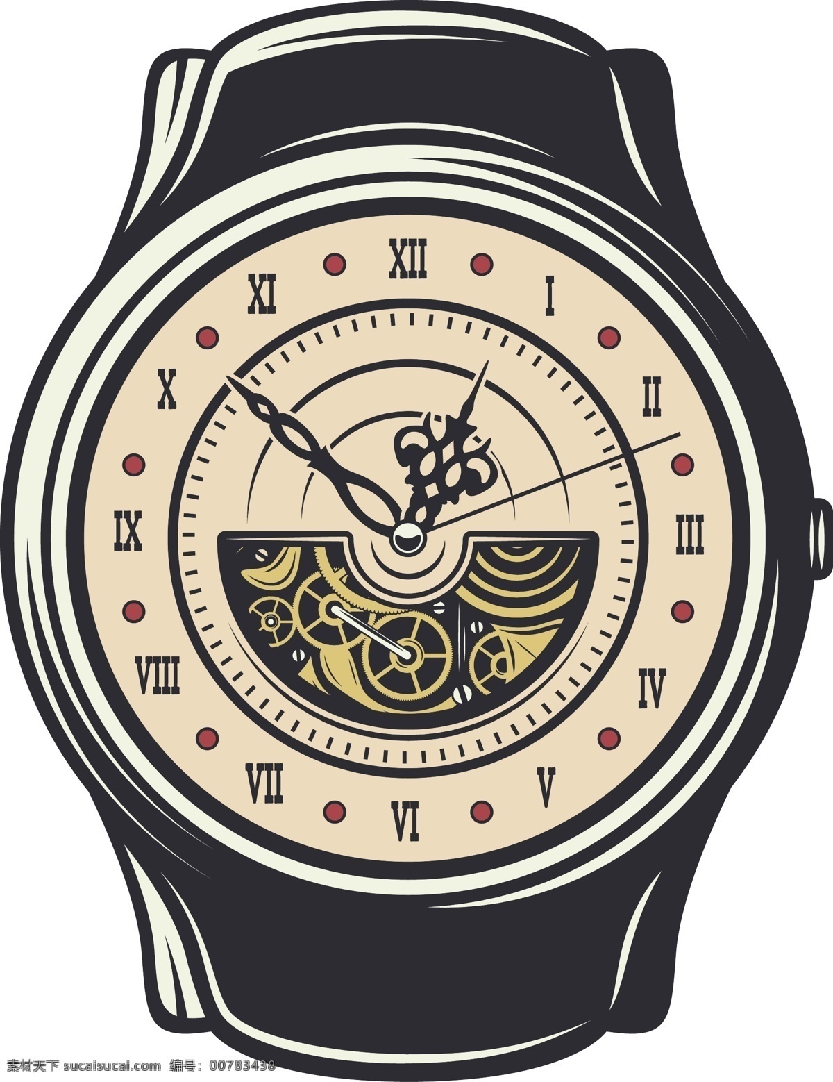 钟表图片 手表 钟表 时间 效率 闹钟 时针 分针 秒针 插图 手绘 插画 ai矢量