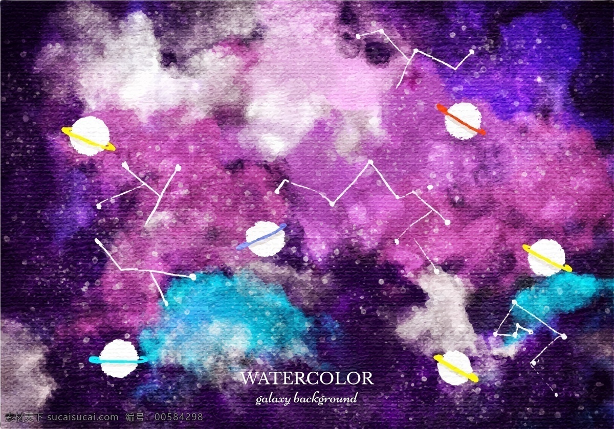 唯美 梦幻 紫色 星空 星云 背景 背景素材 矢量素材 星星 星座 星云背景 星空背景