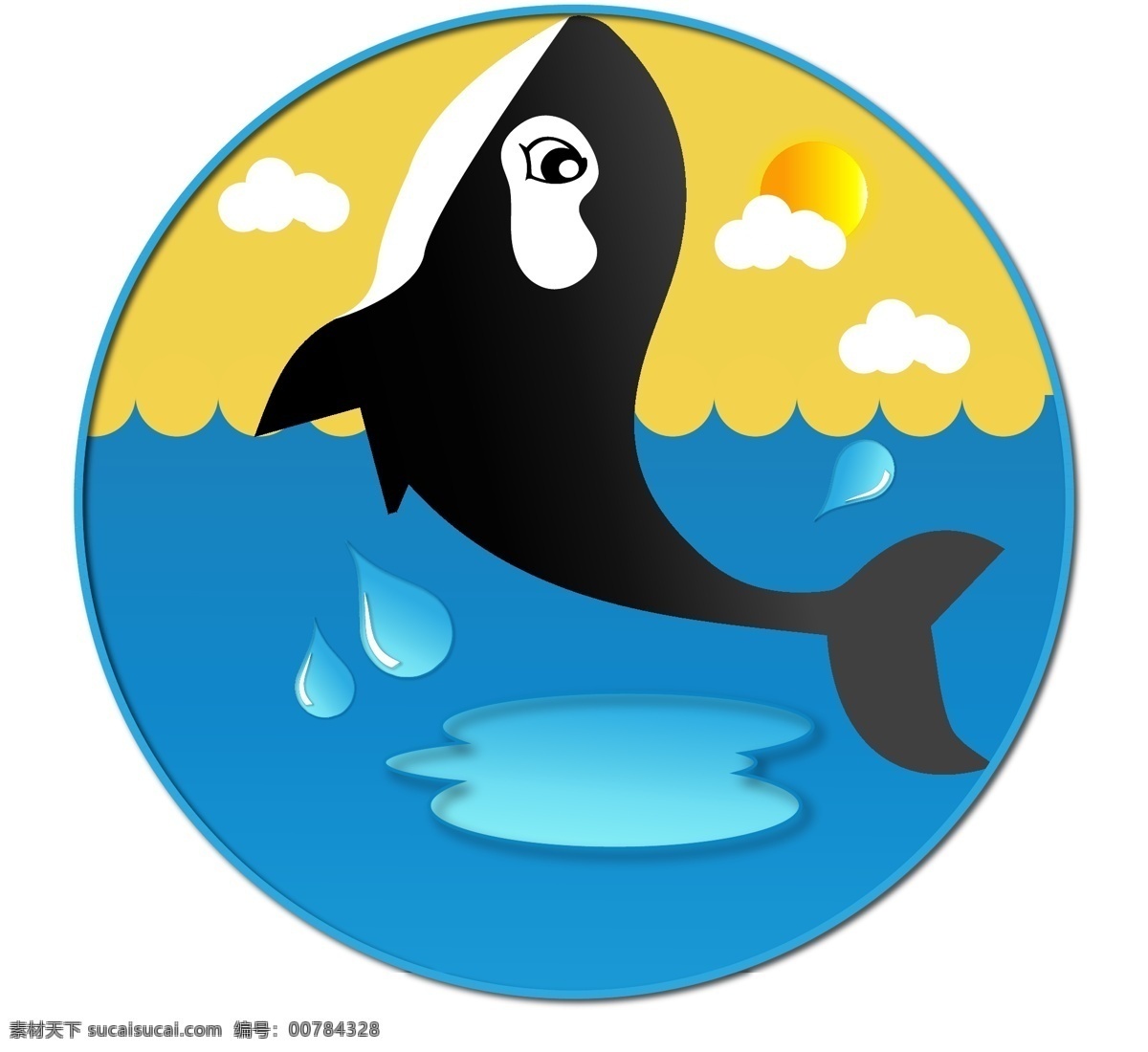 简约 海洋 动物 矢量 插画 元素 海洋元素 插画背景 矢量插画 鲸鱼 时尚