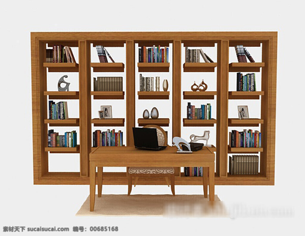 大型 居家 书柜 3d 模型 3d模型下载 3dmax 现代风格模型 欧式风格 复古风格