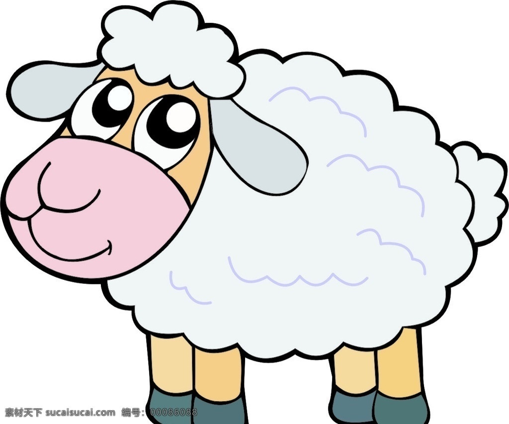 小羊 动物 可爱 卡通 活泼 其他人物 矢量人物 矢量