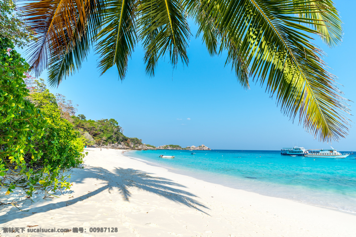 海景 椰子树 蓝海 沙滩 风景 热带 海边 唯美意境图 自然景观 自然风景