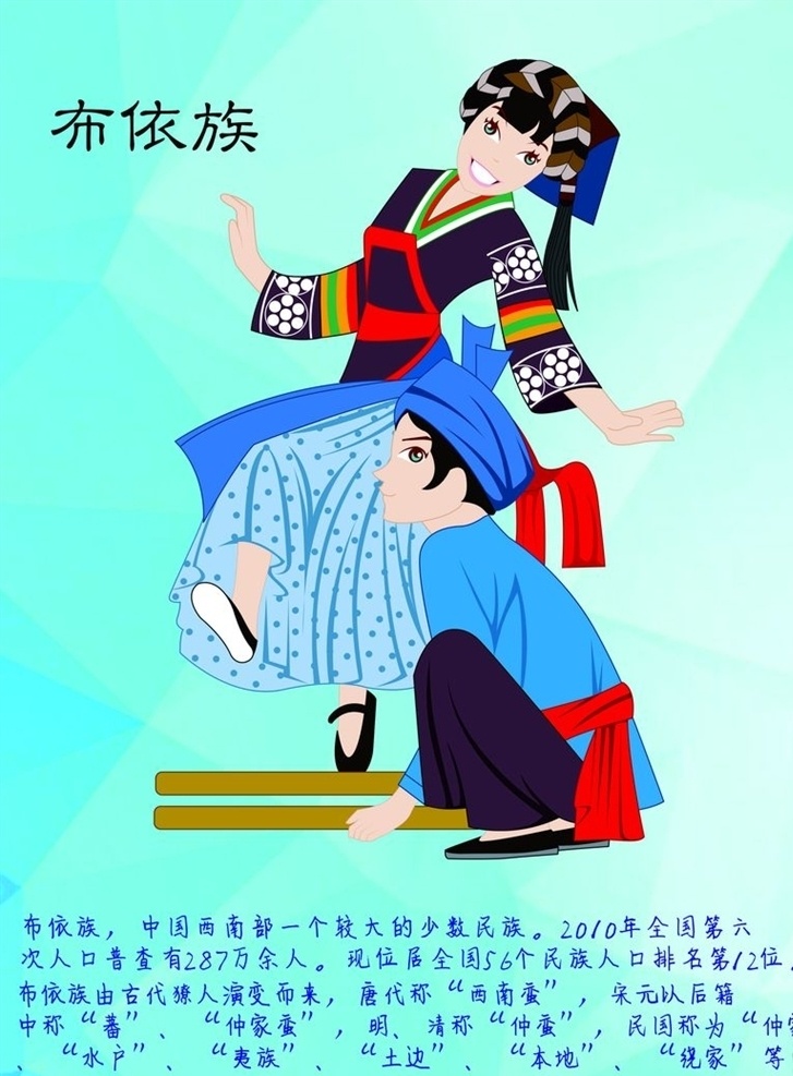 布依族 民族 服饰 文化 招贴 手绘 民族招贴 招贴设计 藏族 文化艺术 传统文化