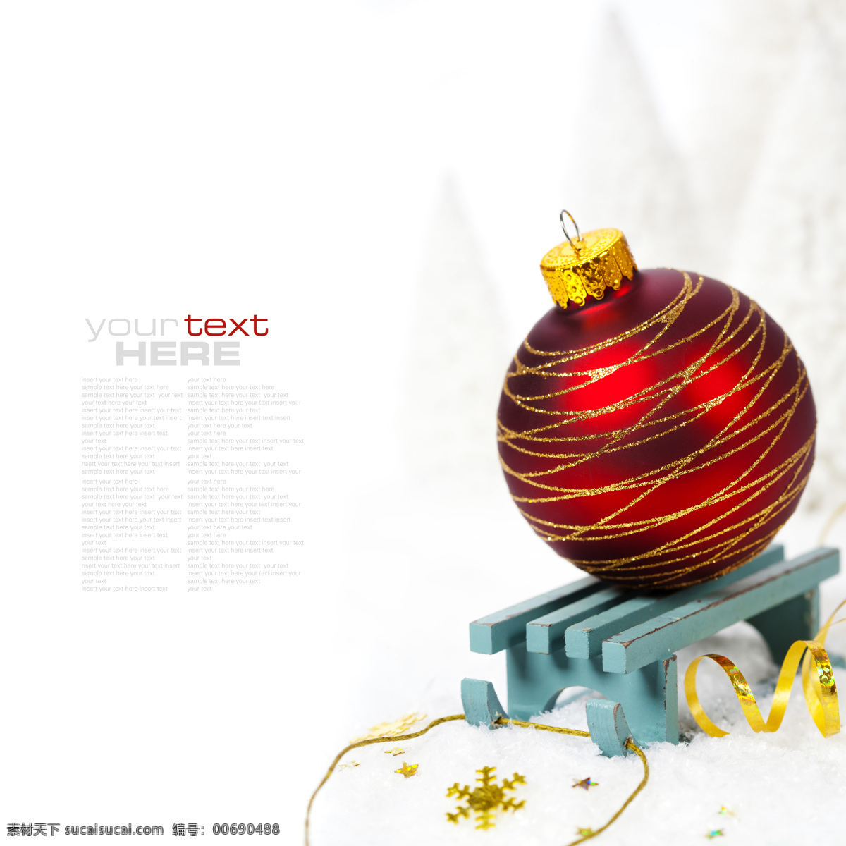 圣诞 彩球 长椅 背景 素材图片 圣诞彩球 椅子 彩带 装饰品 背景素材 节日庆典 生活百科