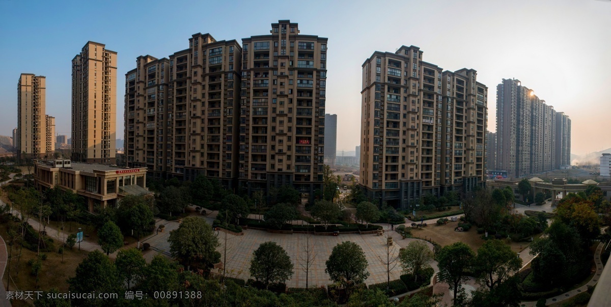 房地产 高楼 建筑园林 景观 楼盘 小区 园林建筑 全景 小区全景 中建麓山和苑 矢量图 建筑家居