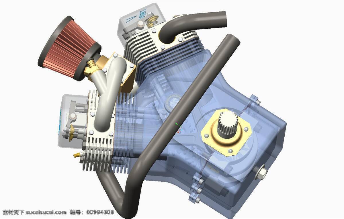v 型 双引擎 机械设计 汽车 零部件 3d模型素材 其他3d模型
